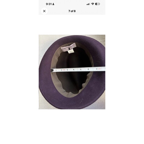 Albertus Swanepoel 100% Wool Brown/Purple Fedora Felt Hat (M) with Bow/Band - Picture 7 of 8
